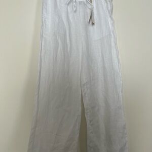 NWT Elie Tahari  White 100% European Linen 1x Light Weight Pants